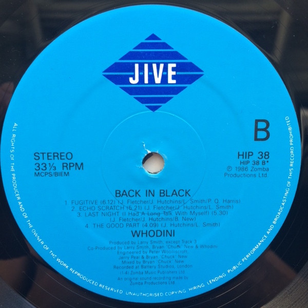 Whodini - Back In Black | Jive (HIP 38) - 4 Whodini - Back In Black | Jive (HIP 38) - 4