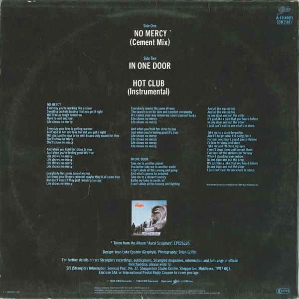 The Stranglers - No Mercy | Epic (EPCA 12.4921) - 2