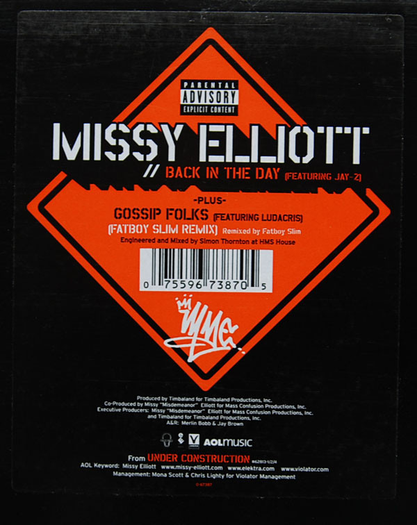 Missy Elliott Featuring Jay-Z - Back In The Day | Elektra (67387-0)