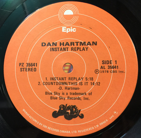 Dan Hartman - Instant Replay | Epic (PZ 35641) - 3