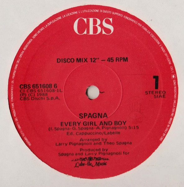 Spagna - Every Girl And Boy | CBS (651608 6) - 3