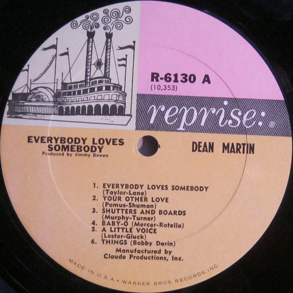 Dean Martin - Everybody Loves Somebody | Reprise Records (R-6130) - 3