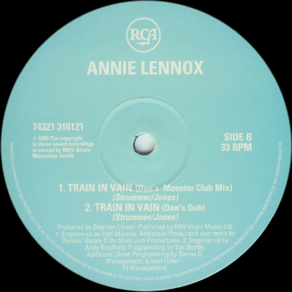 Annie Lennox - Train In Vain / Waiting In Vain / No More "I Love You's" | RCA (74321 316121) - 4