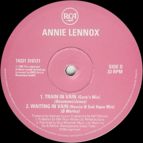 Annie Lennox - Train In Vain / Waiting In Vain / No More "I Love You's" | RCA (74321 316121) - 6