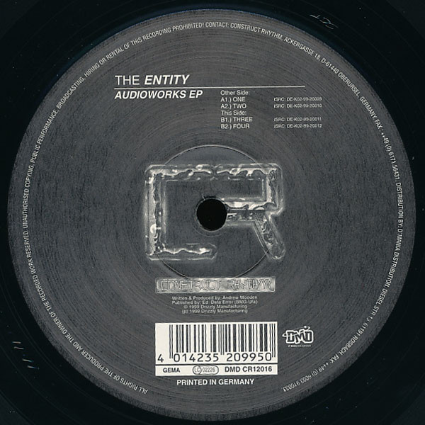 The Entity - Audioworks EP | Construct Rhythm (CR12016) - 2 The Entity - Audioworks EP | Construct Rhythm (CR12016) - 2