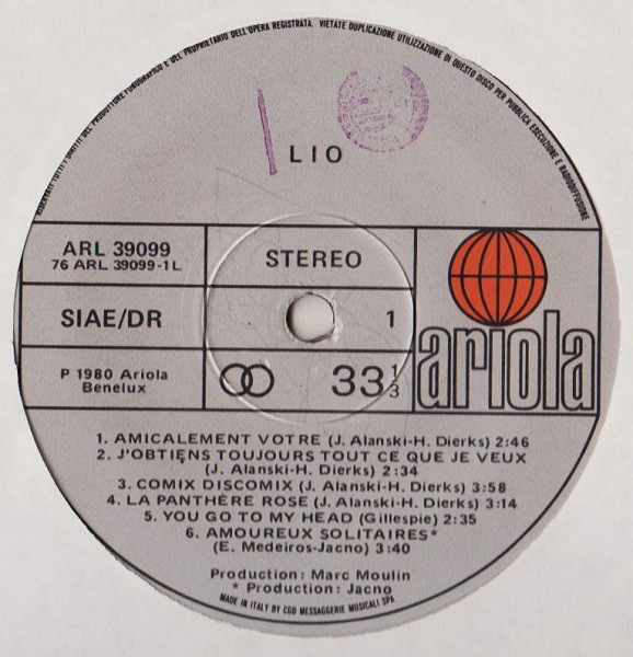 Lio - Lio | Ariola (ARL 39099) - 3 Lio - Lio | Ariola (ARL 39099) - 3