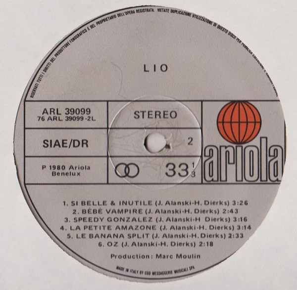 Lio - Lio | Ariola (ARL 39099) - 4 Lio - Lio | Ariola (ARL 39099) - 4