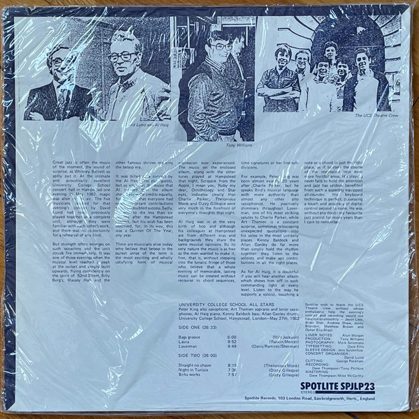 Al Haig & Peter King & Art Themen & Kenny Baldock & Allan Ganley - Bebop Live | Spotlite Records (SPJLP23) - 2 Al Haig & Peter King & Art Themen & Kenny Baldock & Allan Ganley - Bebop Live | Spotlite Records (SPJLP23) - 2
