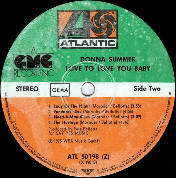 Donna Summer - Love To Love You Baby | Atlantic (ATL 50 198) - 4 Donna Summer - Love To Love You Baby | Atlantic (ATL 50 198) - 4