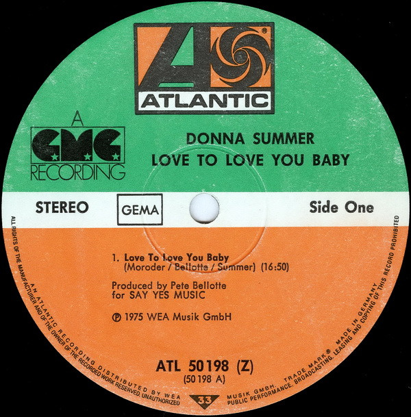 Donna Summer - Love To Love You Baby | Atlantic (ATL 50 198) - 3 Donna Summer - Love To Love You Baby | Atlantic (ATL 50 198) - 3