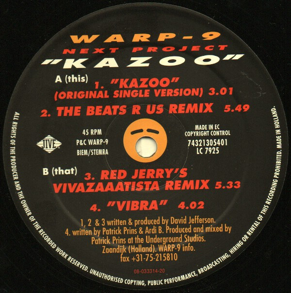 Warp 9 - Kazoo | Jive (74321 30540 1) - 3 Warp 9 - Kazoo | Jive (74321 30540 1) - 3