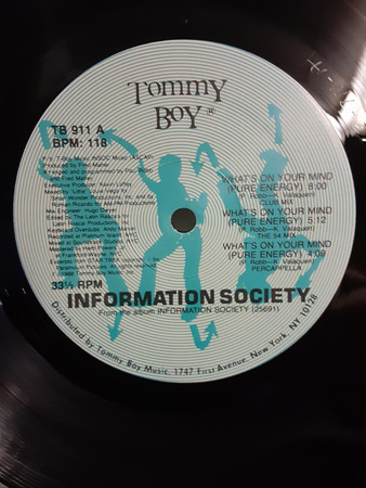 Information Society - What's On Your Mind (Pure Energy) | Tommy Boy (TB 911) - 3 Information Society - What's On Your Mind (Pure Energy) | Tommy Boy (TB 911) - 3