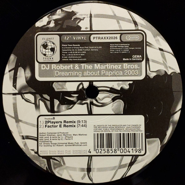 DJ Robert & The Martinez Bros. - Dreaming About Paprica 2003 | Planet Traxx (PTRAXX2026) - 4 DJ Robert & The Martinez Bros. - Dreaming About Paprica 2003 | Planet Traxx (PTRAXX2026) - 4