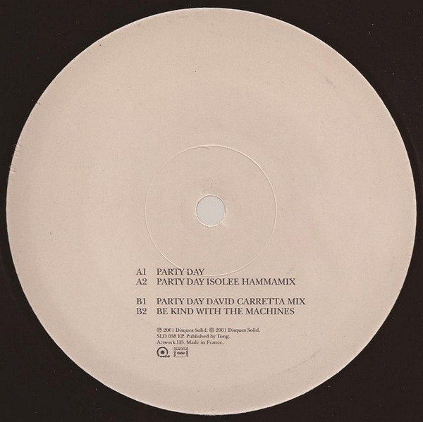 Cosmo Vitelli - Party Day | Disques Solid (SLD 038 EP) - 2