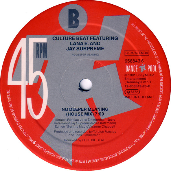 Culture Beat Featuring Lana E. And Jay Supreme - No Deeper Meaning | Dance Pool (656843 6) - 4 Culture Beat Featuring Lana E. And Jay Supreme - No Deeper Meaning | Dance Pool (656843 6) - 4