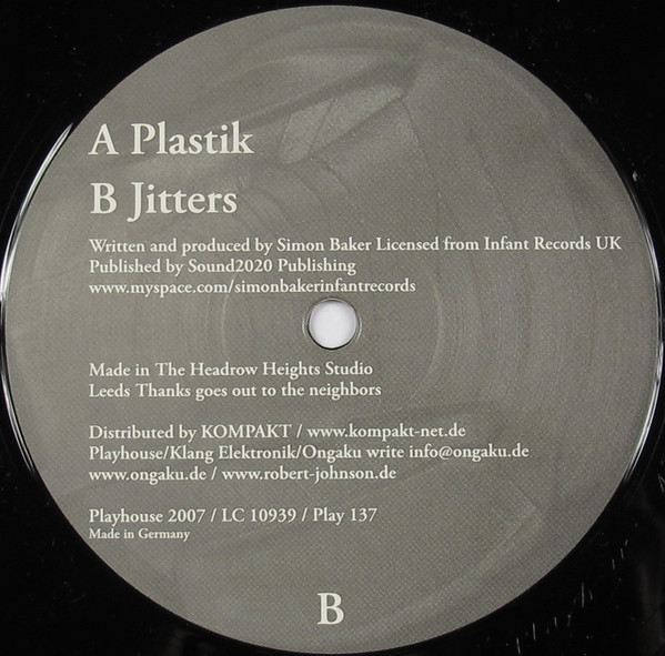 Simon Baker - Plastik | Playhouse (Play 137) - 2