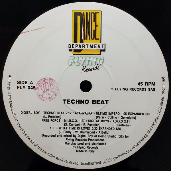 Digital Boy - Techno Beat | Flying Records (FLY 045) - 3 Digital Boy - Techno Beat | Flying Records (FLY 045) - 3