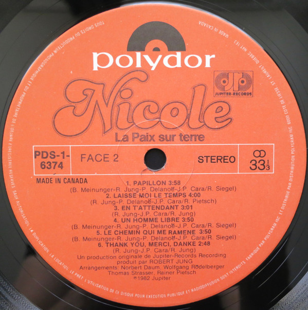 Nicole - La Paix Sur Terre | Polydor (PDS-1-6374) - 4 Nicole - La Paix Sur Terre | Polydor (PDS-1-6374) - 4