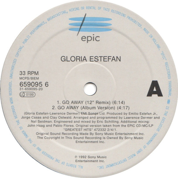Gloria Estefan - Go Away | Epic (659095 6) - 3