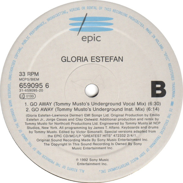 Gloria Estefan - Go Away | Epic (659095 6) - 4