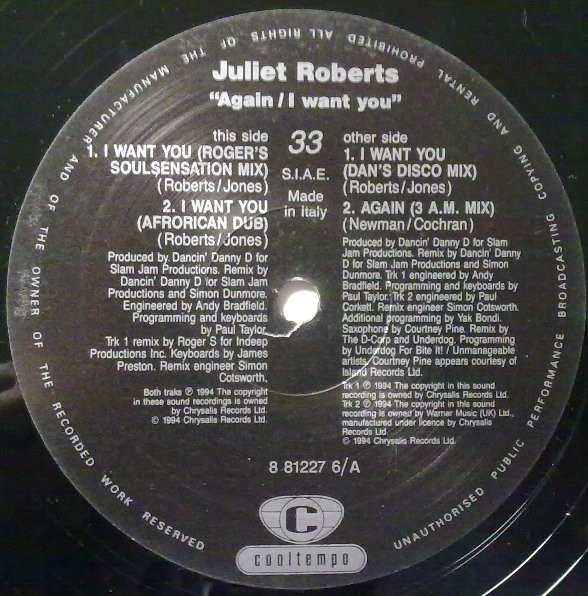 Juliet Roberts - Again / I Want You | Cooltempo (7243 8 81277 6 9) - 3 Juliet Roberts - Again / I Want You | Cooltempo (7243 8 81277 6 9) - 3