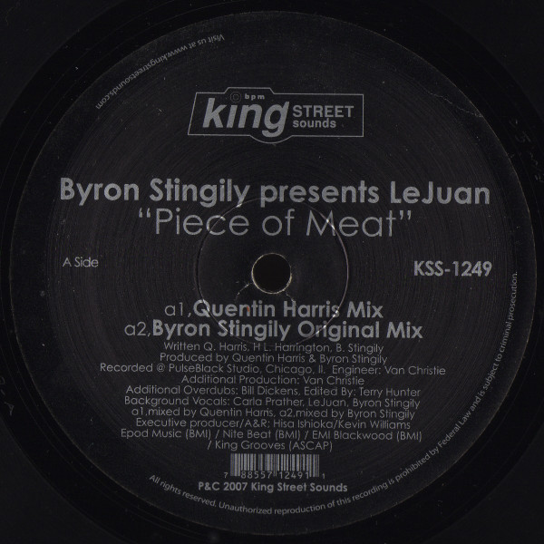 Byron Stingily Presents LeJuan - Piece Of Meat | BPM King Street Sounds (KSS 1249) - 3 Byron Stingily Presents LeJuan - Piece Of Meat | BPM King Street Sounds (KSS 1249) - 3