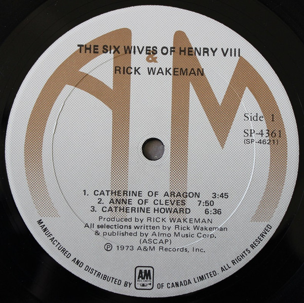 Rick Wakeman - The Six Wives Of Henry VIII | A&M Records (SP-4361) - 4 Rick Wakeman - The Six Wives Of Henry VIII | A&M Records (SP-4361) - 4