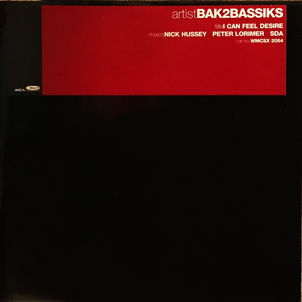 Bak2bassiks Featuring Mona Lisa - I Can Feel Desire | MCA Records (WMCSX 2054A) - main