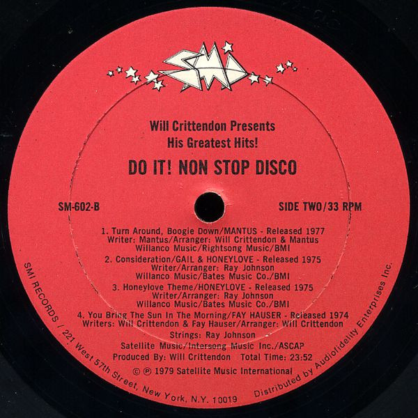 Will Crittendon Presents His Greatest Hits! Do It! Non Stop Disco