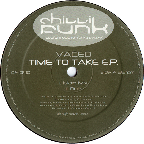 Vaceo - Time To Take E.P. | Chillifunk Records (CF 040) - main Vaceo - Time To Take E.P. | Chillifunk Records (CF 040) - main