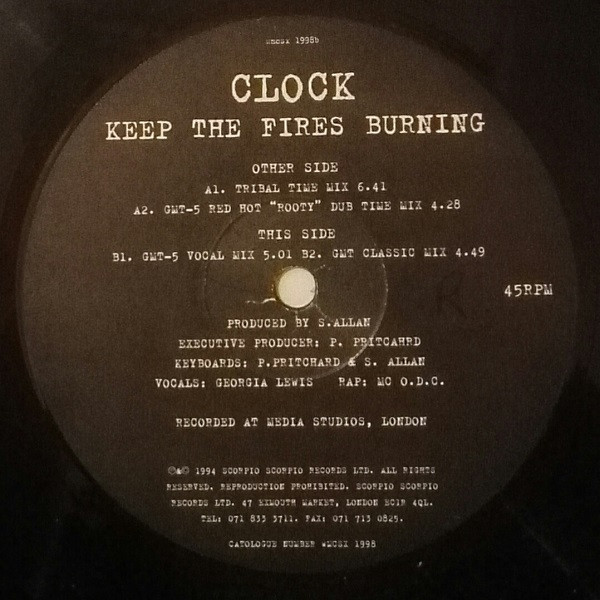 Clock - Keep The Fires Burning | Scorpio Scorpio Records (WMCSX 1998)