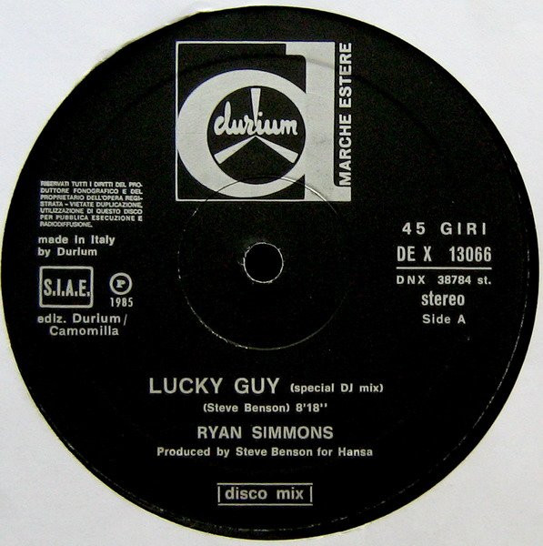 Ryan Simmons - Lucky Guy | Durium Marche Estere (DEX 13066) - 3