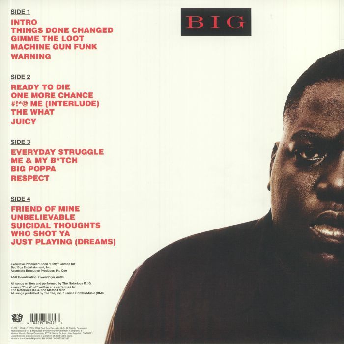 The Notorious BIG - Ready To Die | Bad Boy Entertainment (R1 94567) - 2