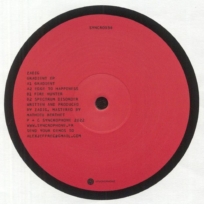 Zadig - Gradient EP | Syncrophone Recordings (SYNCRO38) - main Zadig - Gradient EP | Syncrophone Recordings (SYNCRO38) - main