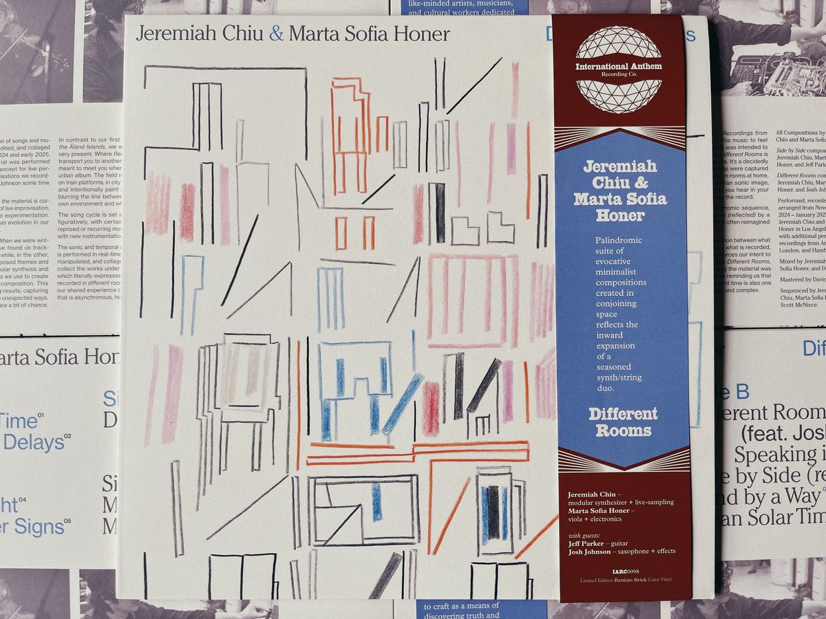 Jeremiah Chiu & Marta Sofia Honer - Different Rooms | International Anthem Recording Company (IARC0098) - main Jeremiah Chiu & Marta Sofia Honer - Different Rooms | International Anthem Recording Company (IARC0098) - main