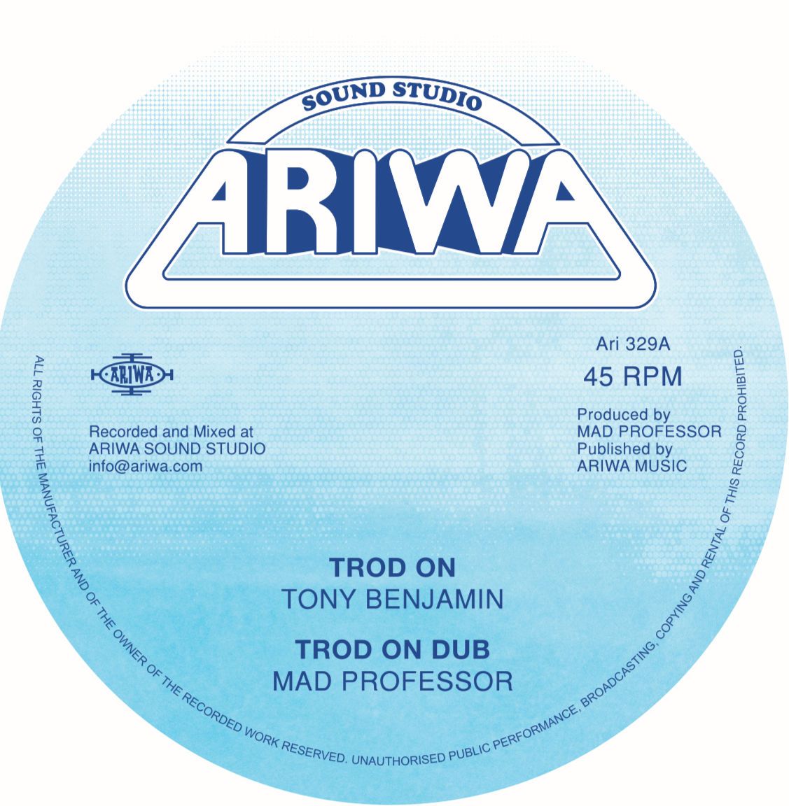 Tony Benjamin , Mad Professor - Trod On | Ariwa (Ari 329) - main