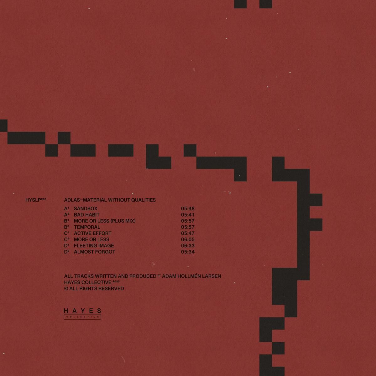 Adlas - Material Without Qualities | Hayes (HYSLP002) - 2