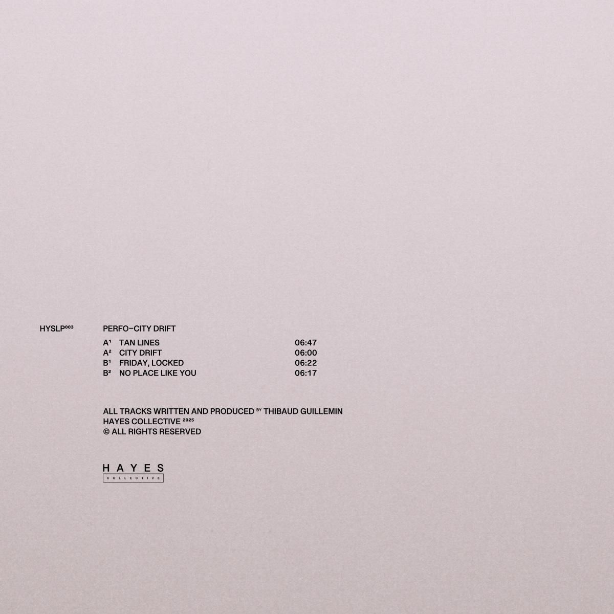 Perfo - City Drift | Hayes (HYSLP003) - 2