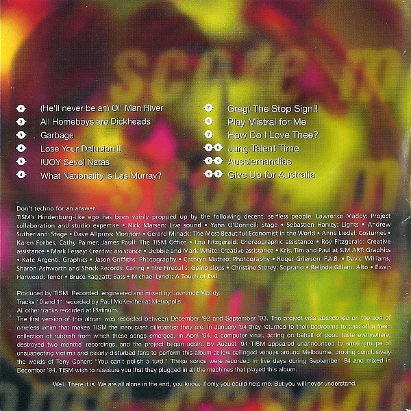 TISM - Machiavelli And The Four Seasons CD | Genre B.Goode (G002) - 12