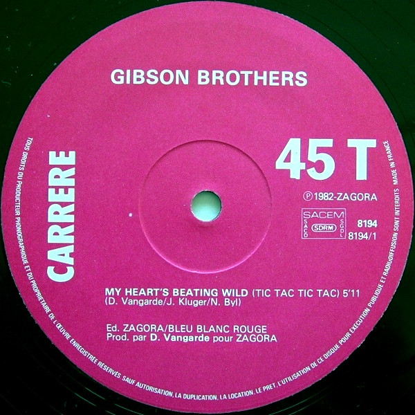 Gibson Brothers - My Heart's Beating Wild (Tic... Tac... Tic... Tac...) | Carrere (8194) - 3