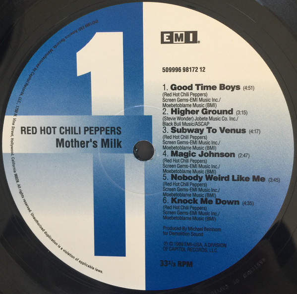 Red Hot Chili Peppers - Mothers Milk | EMI America (509996 98172 12) - 3