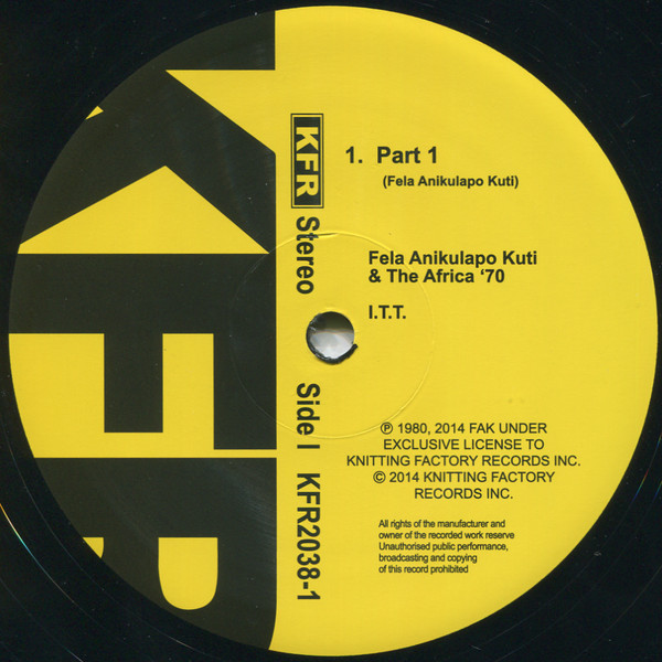 Fela Anikulapo Kuti & Africa 70 - International Thief Thief (I.T.T.) | Knitting Factory Records (KFR-2038-1) - 3