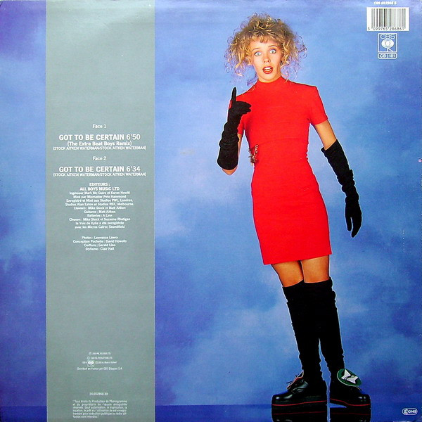 Kylie Minogue - Got To Be Certain | CBS (CBS 652868 6) - 2