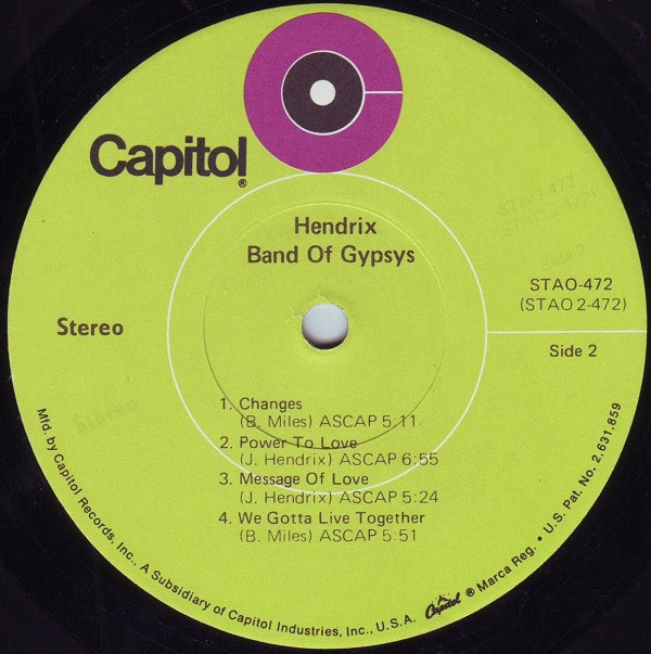 Hendrix - Band Of Gypsys | Capitol Records (STAO-472) - 5 Hendrix - Band Of Gypsys | Capitol Records (STAO-472) - 5
