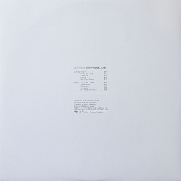 Joy Division - Unknown Pleasures | Factory (FACT 10R) - 8 Joy Division - Unknown Pleasures | Factory (FACT 10R) - 8