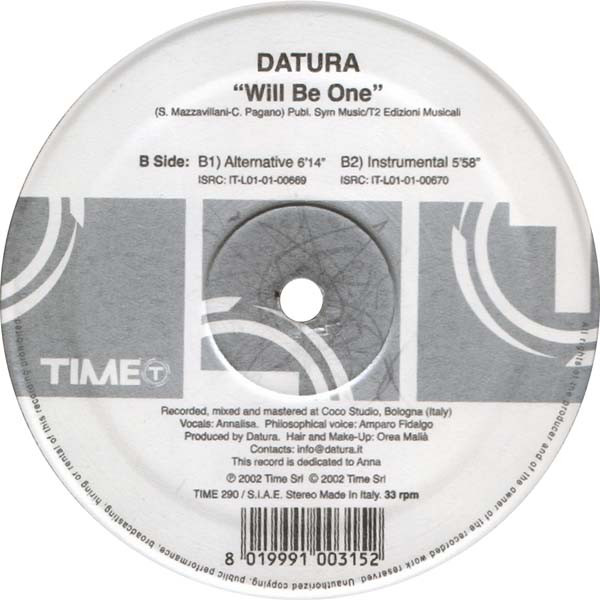 Datura - Will Be One | TIME (TIME 290) - 4 Datura - Will Be One | TIME (TIME 290) - 4