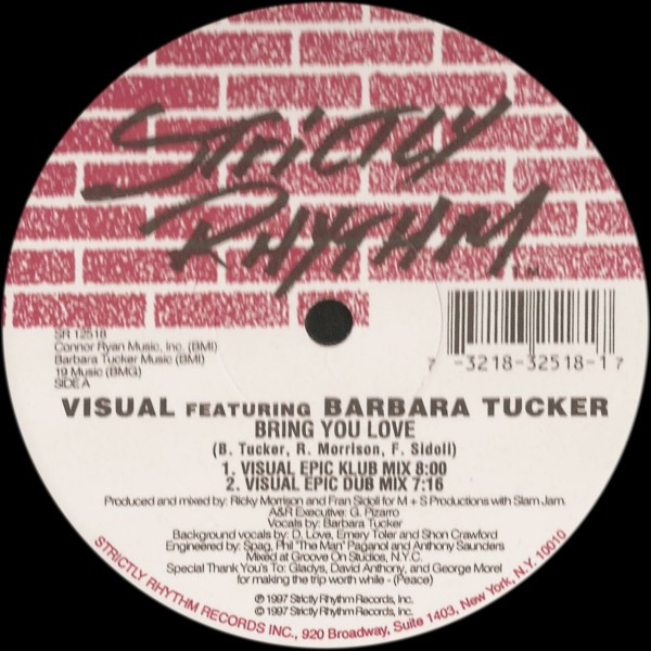 Visual Featuring Barbara Tucker - Bring You Love | Strictly Rhythm (SR 12518) - main