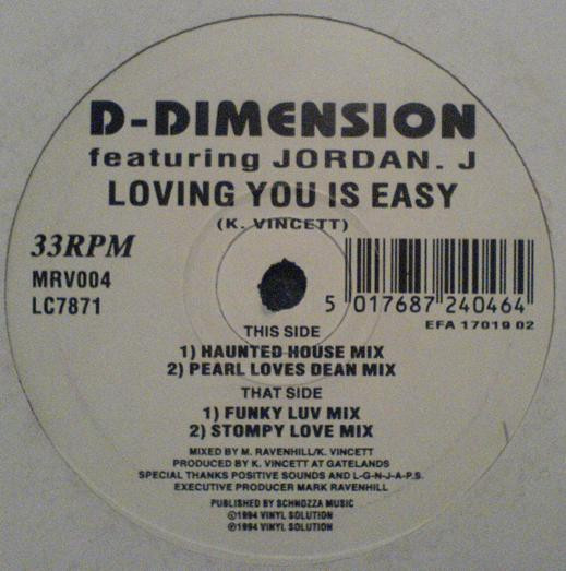 D-Dimension - Loving You Is Easy | Vinyl Solution (MRV 004)