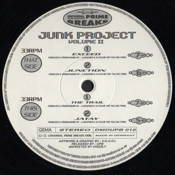 Junk Project - Volume II | Universal Prime Breaks (DMDUPB 012) - 3
