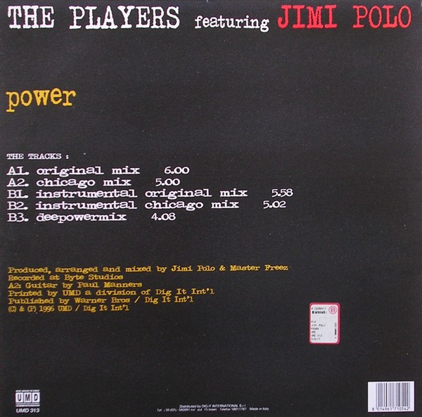 The Players Featuring Jimi Polo - Power | Underground Music Department (UMD) (UMD 313) - 2 The Players Featuring Jimi Polo - Power | Underground Music Department (UMD) (UMD 313) - 2